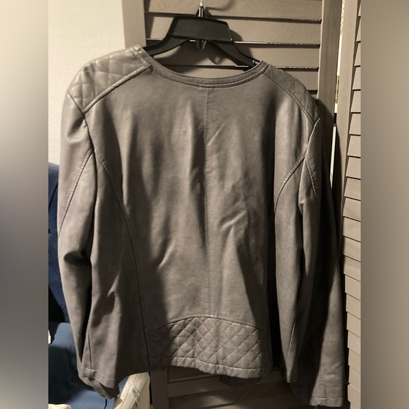 BNWOT Alfani Charcoal Leather Jacket XXL - Picture 2 of 3